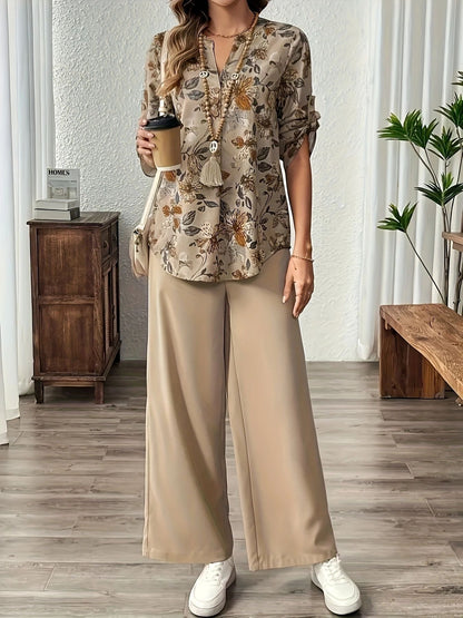 Blouse femme élégante à fleurs été