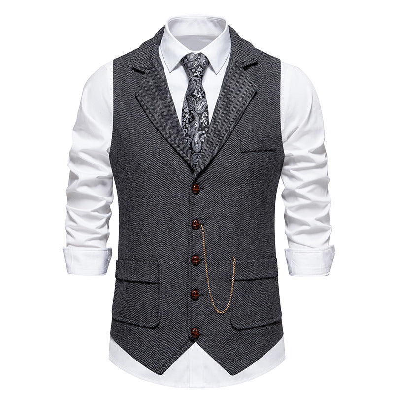 Gilet homme motif pied-de-poule design élégant
