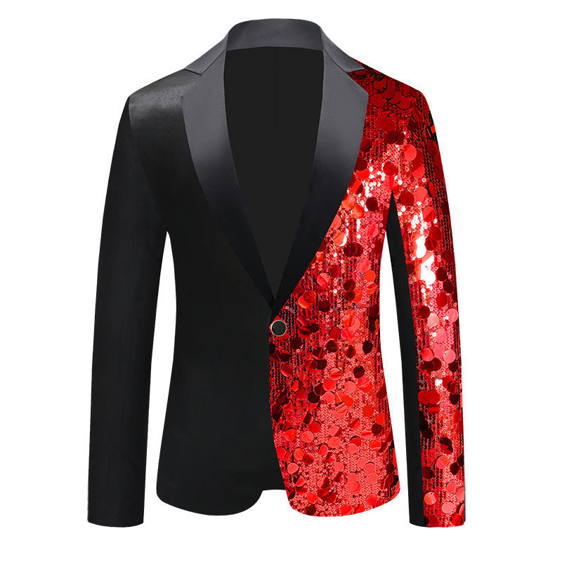 Veste à paillettes pour femme Blazer à sequins Col étroit élégant