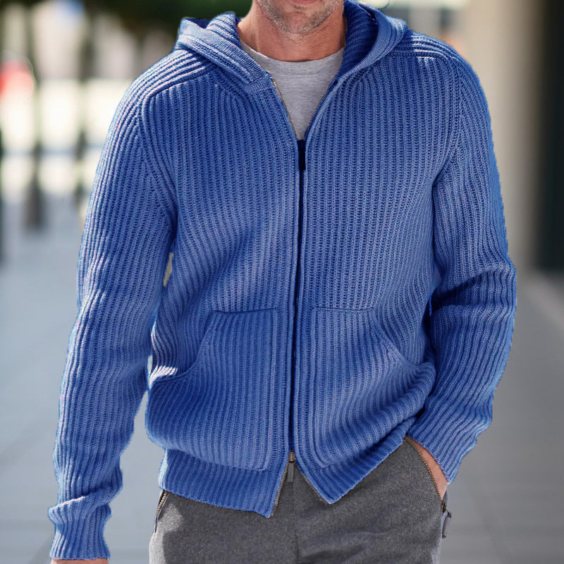 Cardigan Homme Capuche Chaud Grande Taille