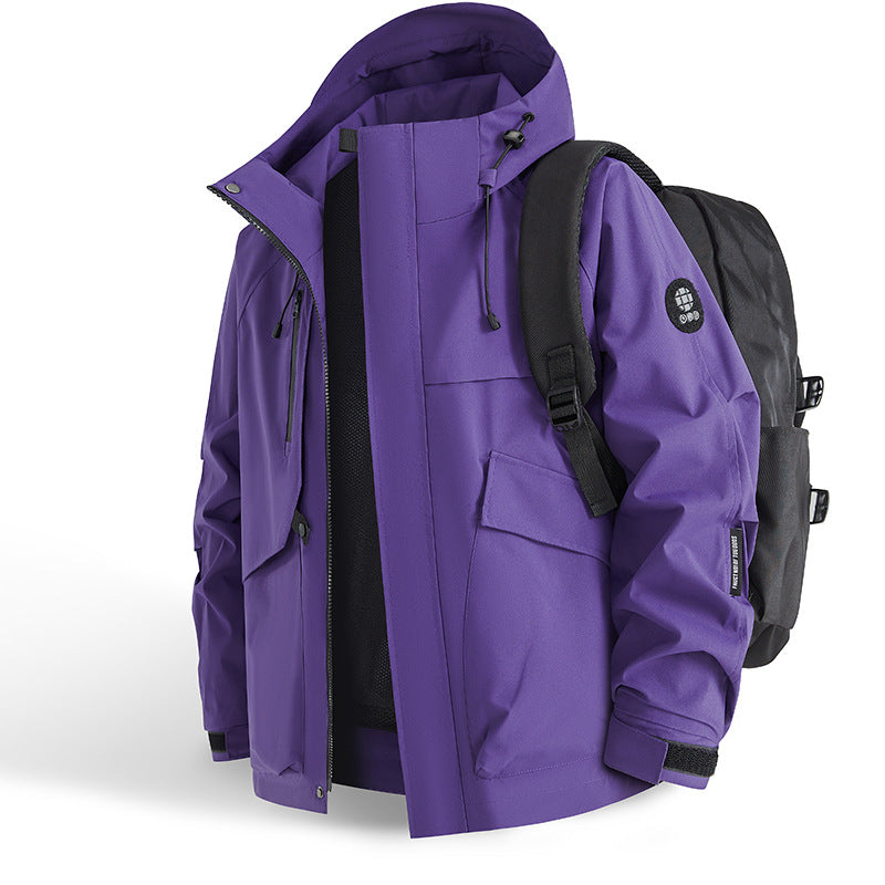 Veste d'extérieur pour homme imperméable pratique réglable