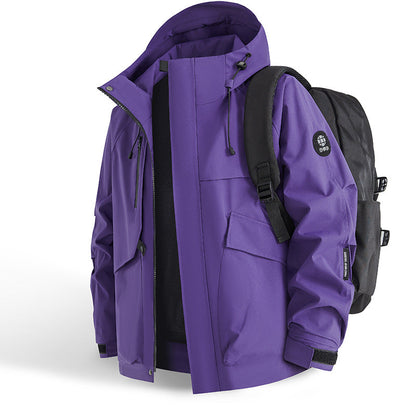 Veste d'extérieur pour homme imperméable pratique réglable