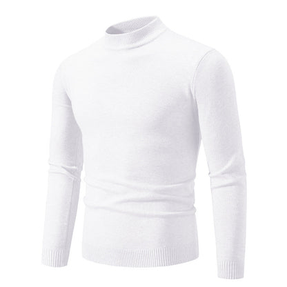 Pull-over Homme Maille Fine Col Montant Élégant