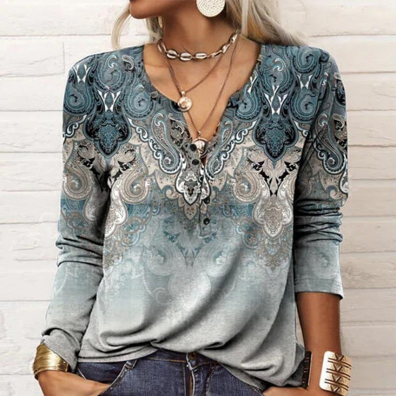 Chemise décontractée femme Manches longues Motif tendance