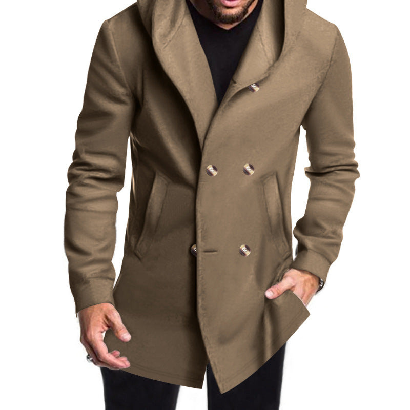 Manteau d'hiver homme moderne à capuche élégant