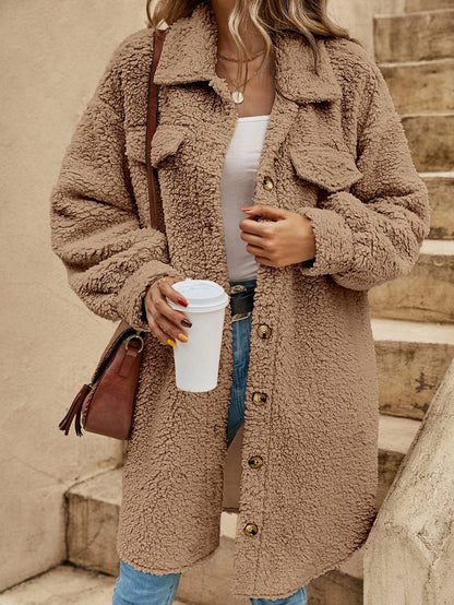 Manteau doux en sherpa grande taille