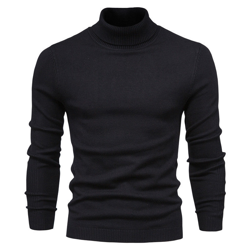Pull Col Roulé Homme Laine Fine Design Élégant