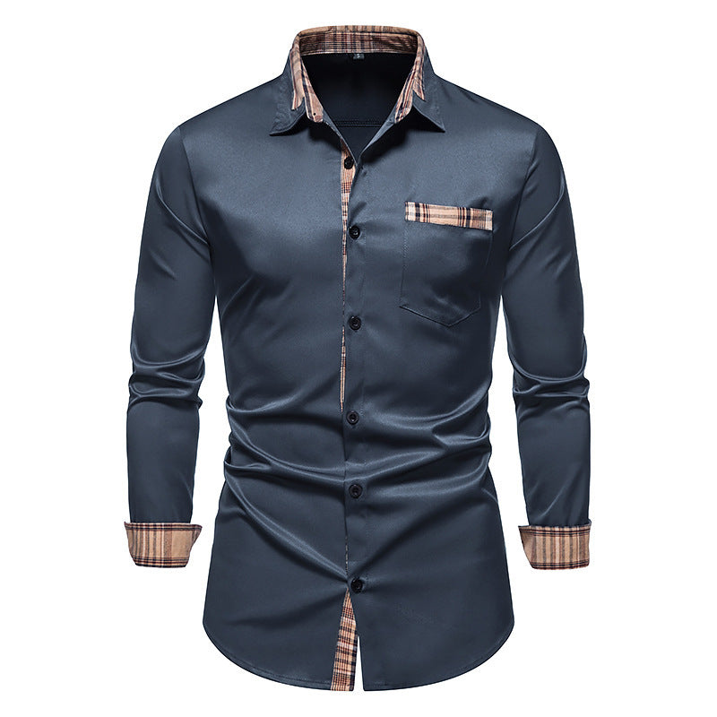 Chemise homme coupe moderne motif carreaux poche poitrine