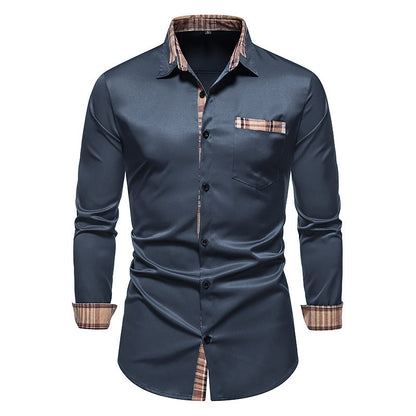 Chemise homme coupe moderne motif carreaux poche poitrine
