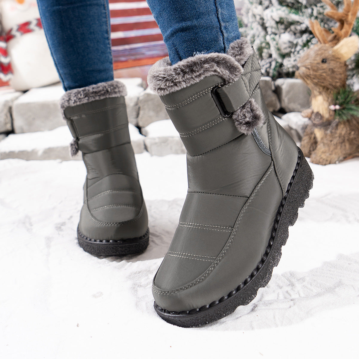 Bottes d'hiver pour femme Chaud Polaire Antidérapant