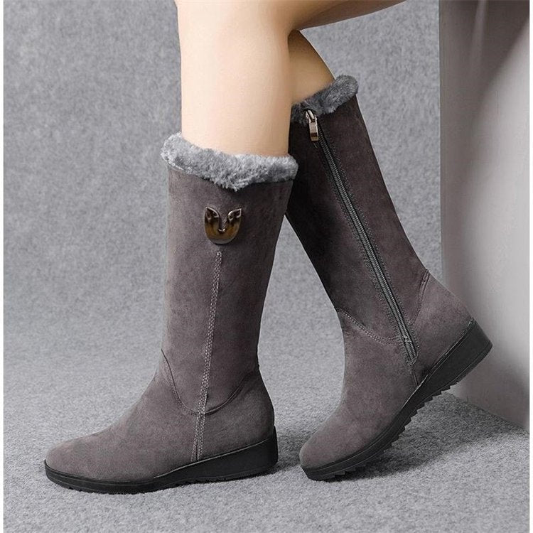 Bottes d'hiver élégantes avec doublure en fourrure