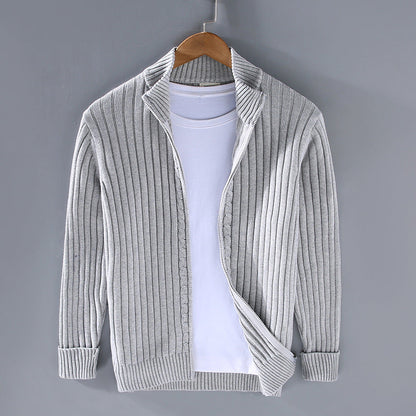 Pull en tricot de luxe pour homme avec fermeture éclair