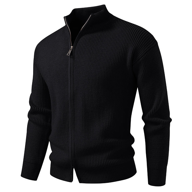 Cardigan homme col montant fermeture éclair moderne