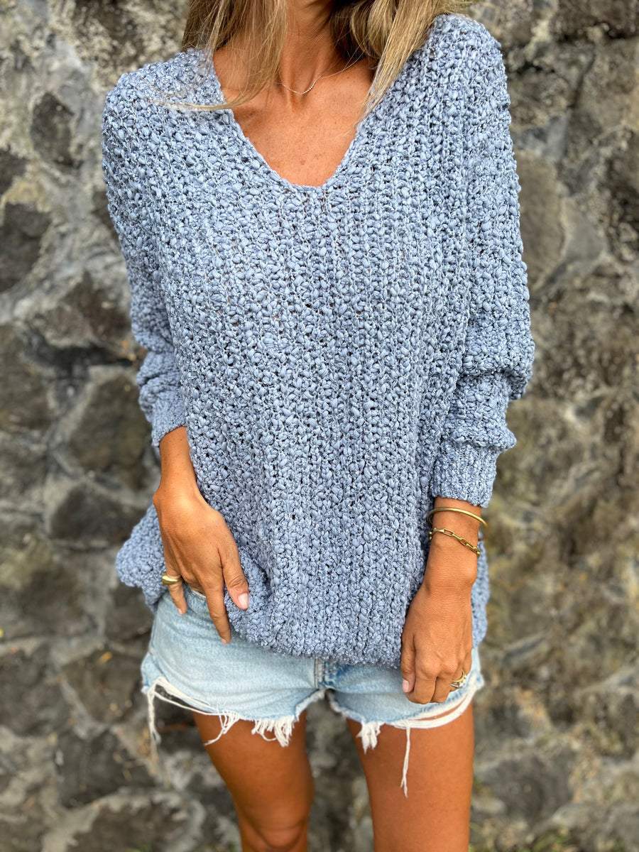 Pull col V femme décontracté chic