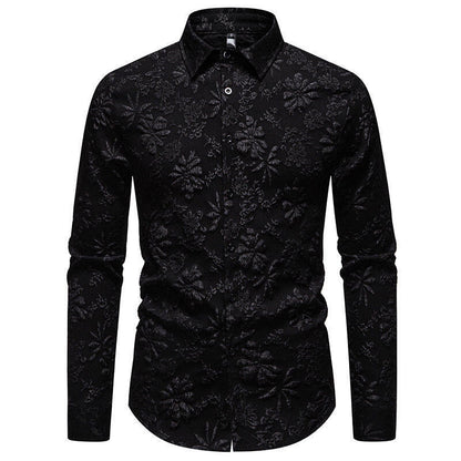 Chemise homme à motifs floraux élégante manches longues