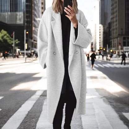 Manteau en laine oversize pour femme, élégant et chaud