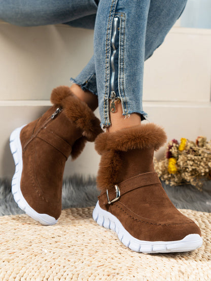 Bottes d'hiver pour femmes Doublure douce en fausse fourrure Design élégant