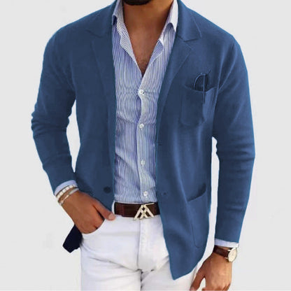 Blazer en maille élégant pour homme avec poches pratiques