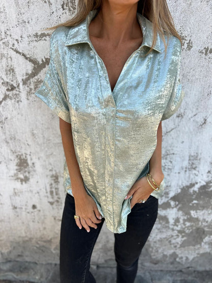 Blouse femme en satin élégante finition brillante