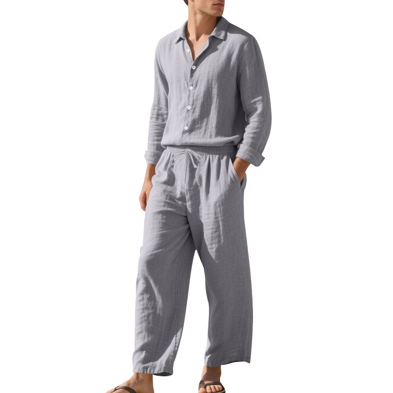 Costume en lin pour homme, confortable, élégant, coupe slim