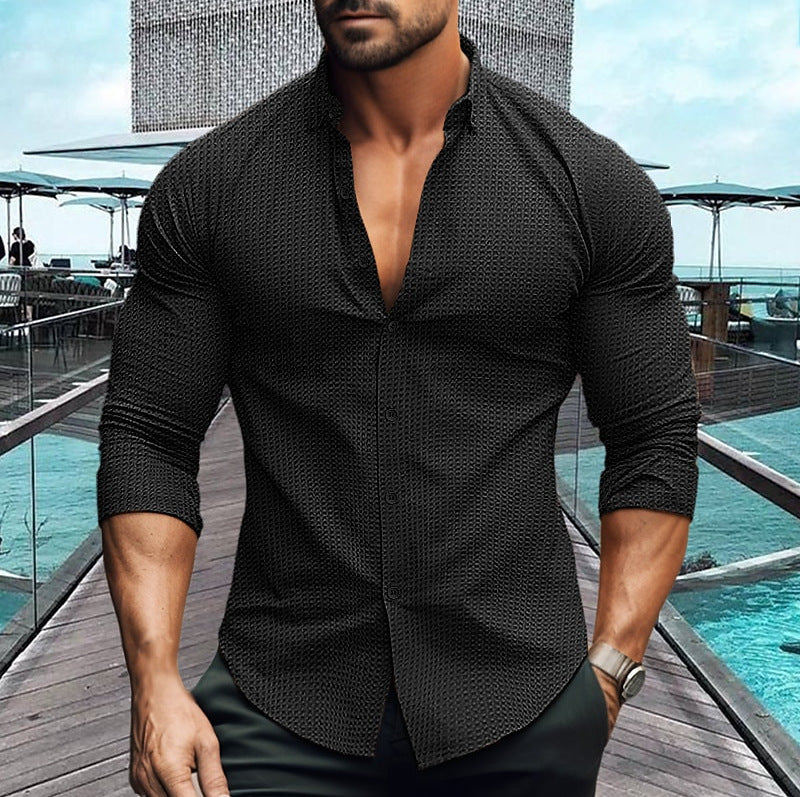 Chemise Homme Élégante Texturée Style Moderne