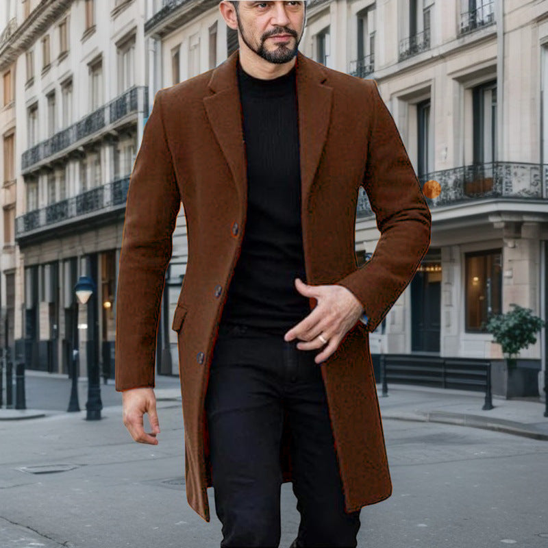 Manteau en laine élégant gris pour homme