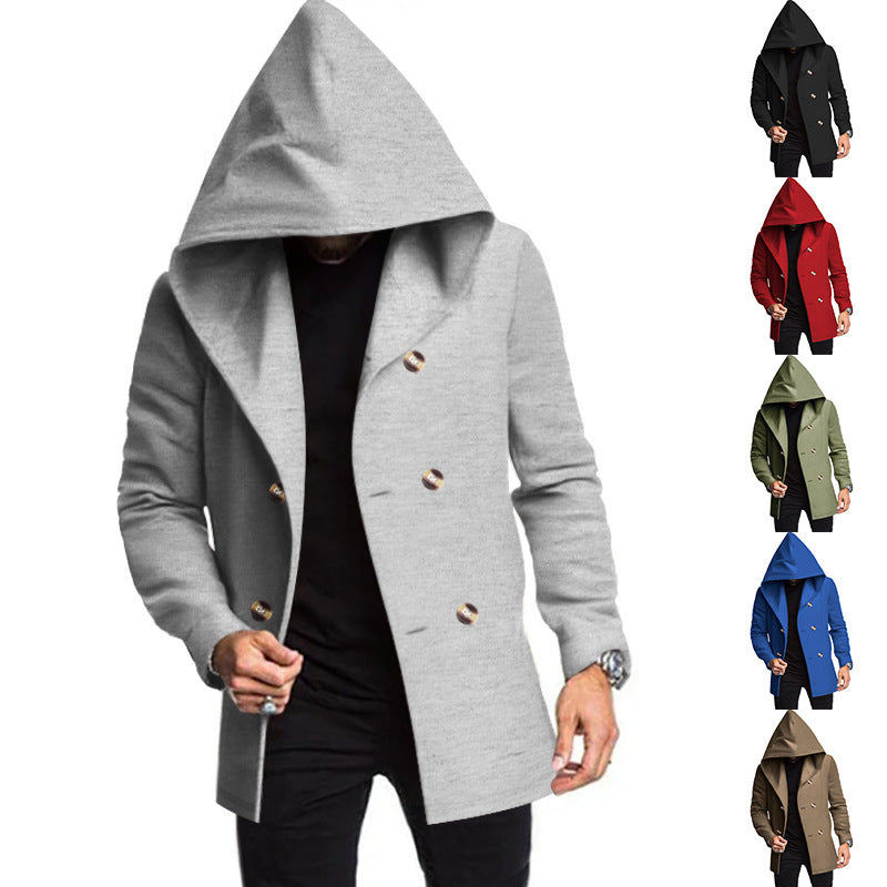 Herren Wintermantel Modern Kapuze Elegant - IdealeKleiden