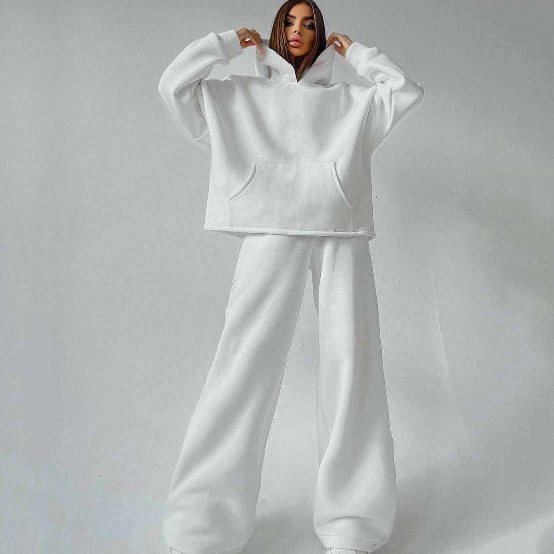 Ensemble sweat à capuche oversize décontracté et pantalon large pour femme