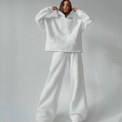Ensemble sweat à capuche oversize décontracté et pantalon large pour femme