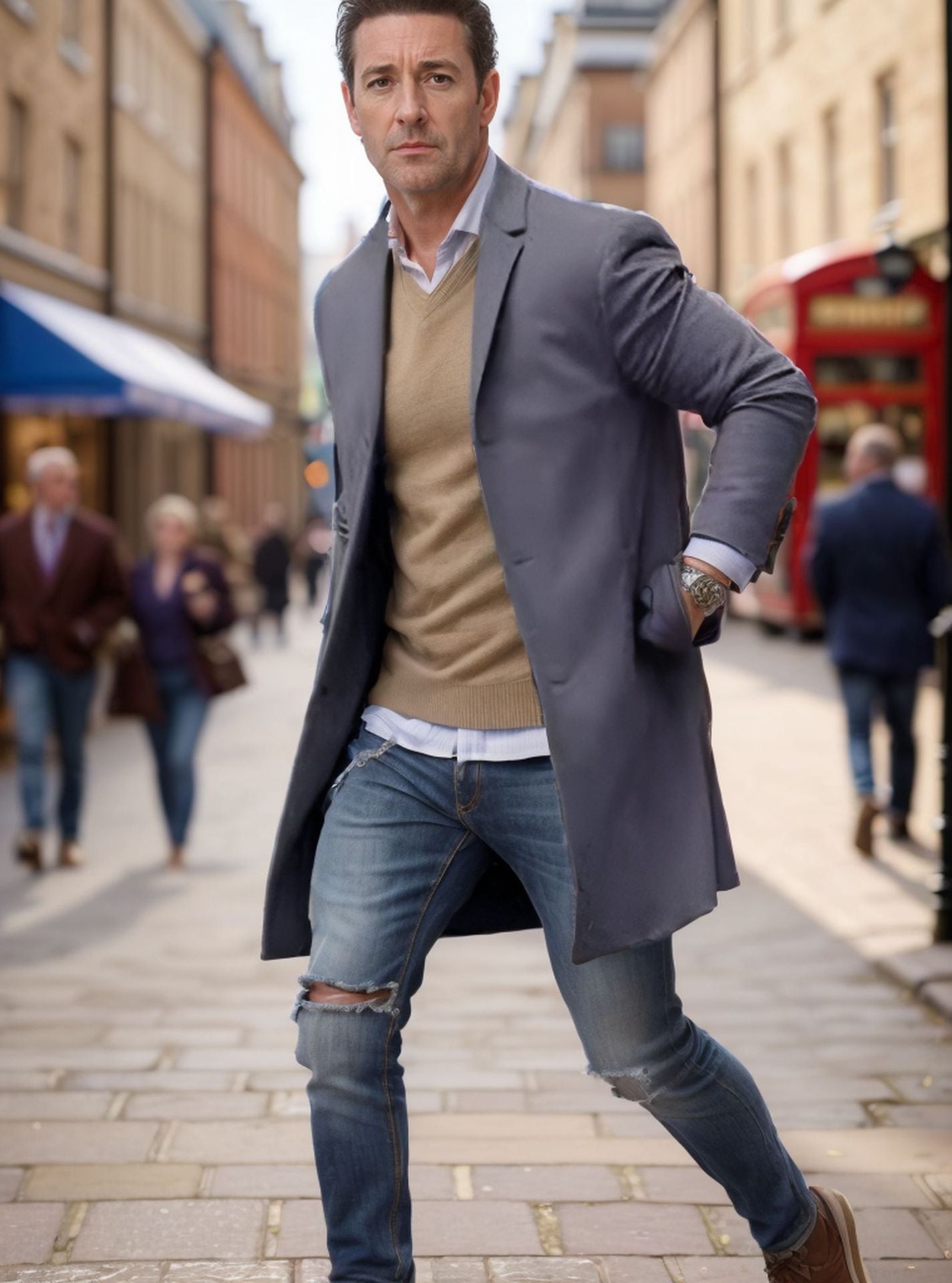 Manteau Homme Élégant Qualité Supérieure Style Designer