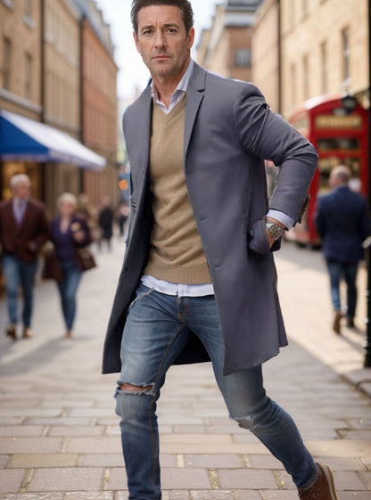 Manteau Homme Élégant Qualité Supérieure Style Designer