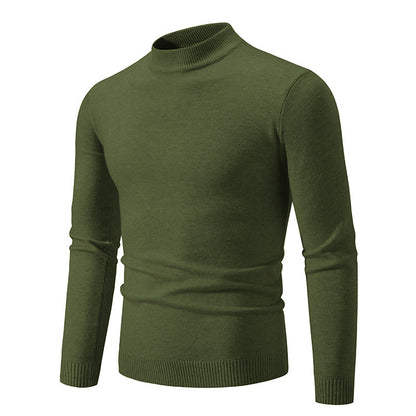 Pull-over Homme Maille Fine Col Montant Élégant