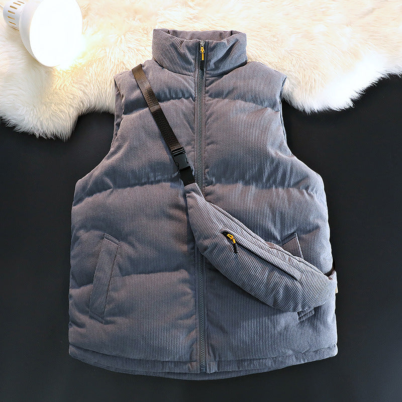 Veste matelassée sans manches en polaire pour femme avec poches chaudes