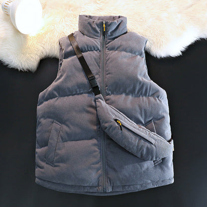 Veste matelassée sans manches en polaire pour femme avec poches chaudes