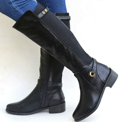 Bottes genouillères femme coupe ajustée à lacets