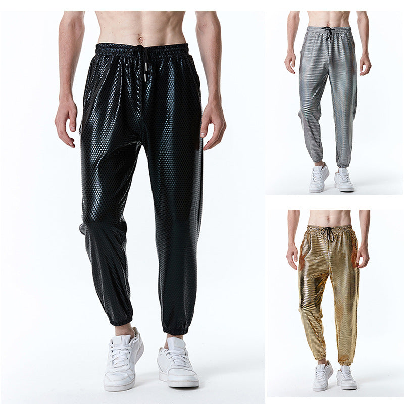 Herren Mesh-Hose Metallic Trendy Sommerhose - IdealeKleiden