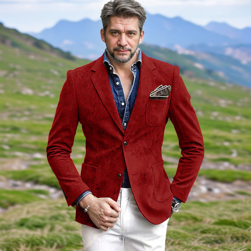 Herren Blazer Samt Elegant Schnitt - IdealeKleiden