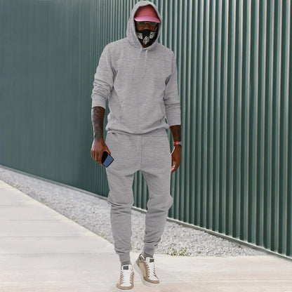 Survêtement de sport pour hommes, sweat à capuche, jogging, confortable