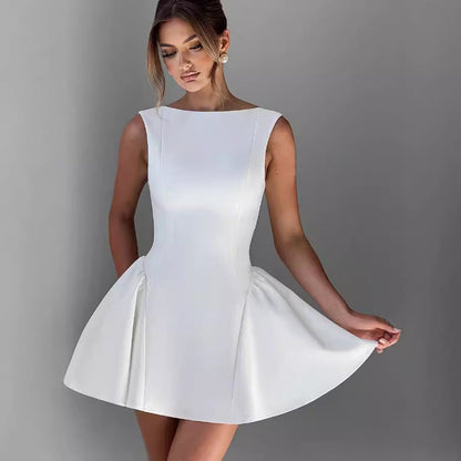 Robe Femme Fête Élégante Décolleté Jupe Évasée