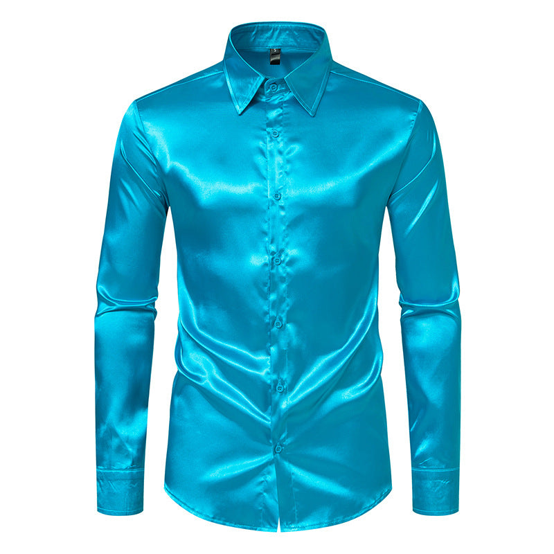 Chemise en soie élégante slim pour homme