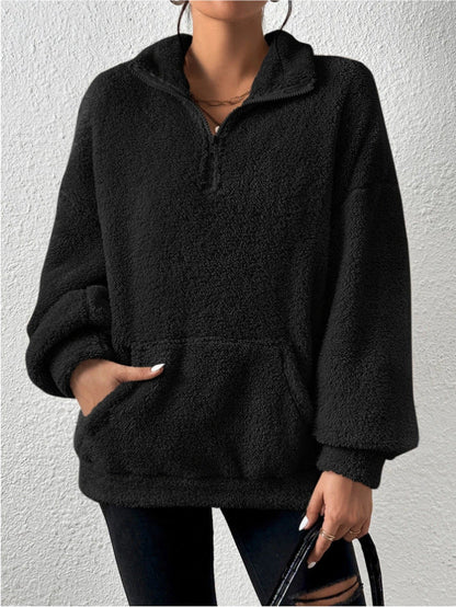 Polaire Femme Douce Col Montant Poches