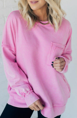 Sweat-shirt oversize confortable pour femme avec poches
