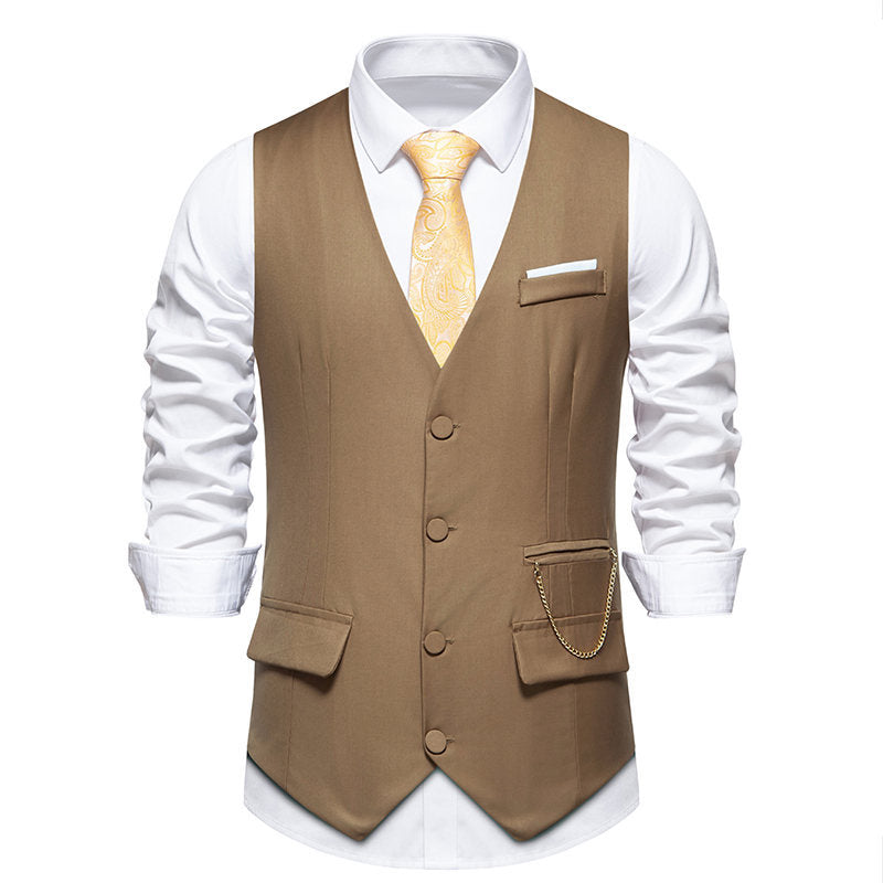 Gilet de costume élégant et moderne pour homme avec poches