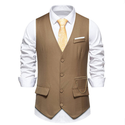 Gilet de costume élégant et moderne pour homme avec poches