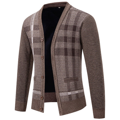 Cardigan à carreaux pour hommes Design élégant