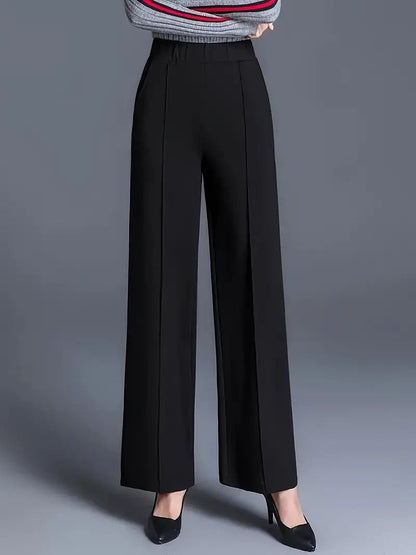Pantalon femme taille haute élégant à plis
