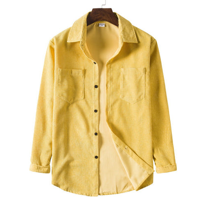 Chemise en velours côtelé pour homme Design élégant avec boutons
