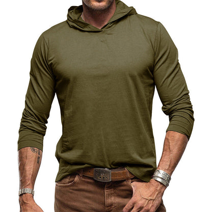 Sweat-shirt à capuche coupe slim manches longues style léger