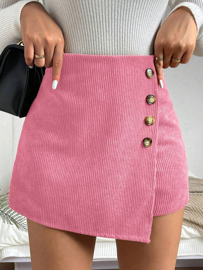 Mini-jupe moulante femme avec détail boutons
