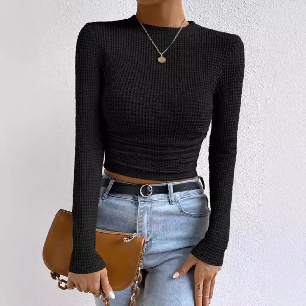 T-shirt slim fit à poche volantée pour femme